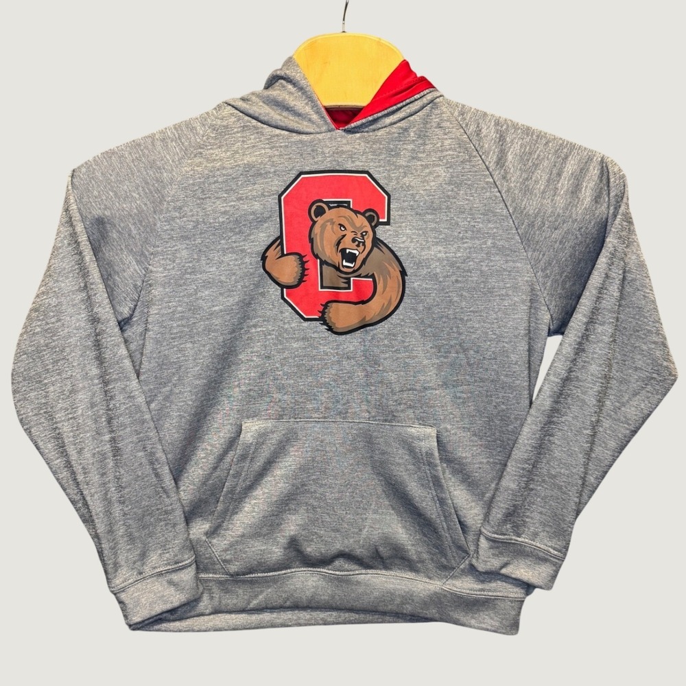 2286 | Colosseum Cornell Big Red Bear Mascot Hoodie Gray Youth XL 20